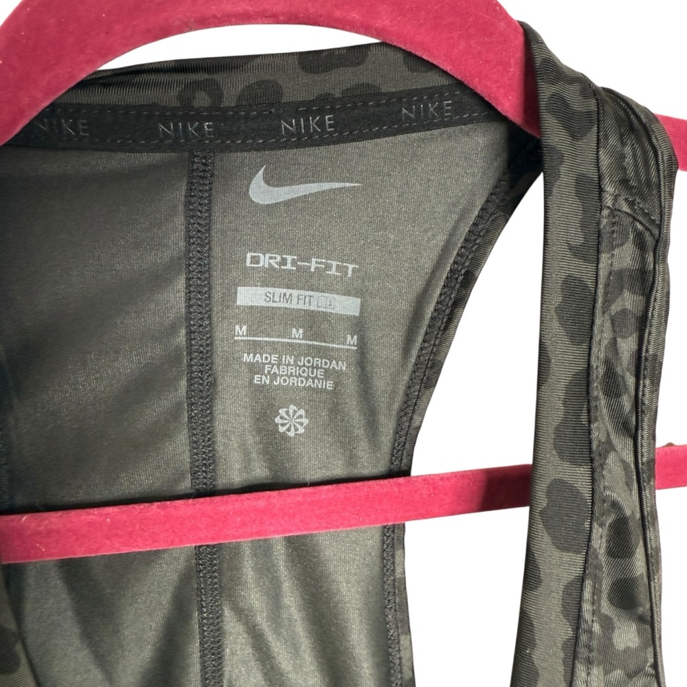 Nike Gray Leopard Print Dri-Fit Crop Top - Picture 2 of 6